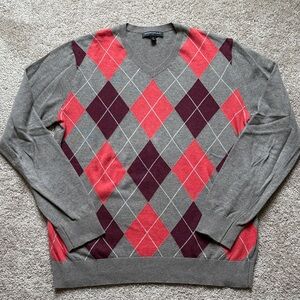 Banana Republic Men's V-Neck Argyle Sweater